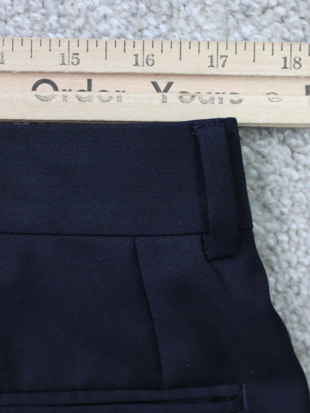 LAUREN Ralph Lauren Pants Mens 34x30 Blue Natural Stretch 100% Wool Pleated - Picture 7 of 11